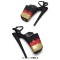 Peep Toe Stiletto Heels Glitters Platform Multicolor German Flag Ankle Buckle Straps Sandals - Black Faux Leather