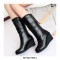 Round Toe Wedges Pull On Plush Fur Winter Ankle Boots - White