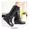 Round Toe Wedges Pull On Plush Fur Winter Ankle Boots - White