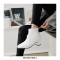 Chunky Heels Autumn Solid Ankle Boots with Back Zipper - White