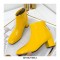 Chunky Heels Autumn Solid Ankle Boots with Back Zipper - Yellow