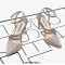 Pointed Toe Rivet Decorated Stiletto Heels Ankle Buckle Straps Sandals - Gray