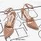 Pointed Toe Rivet Decorated Stiletto Heels Ankle Buckle Straps Sandals - Pink