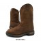 Round Toe Suede Western Ankle Full Grain Leather Cowboy Boots - Brown