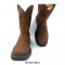 Round Toe Suede Western Ankle Full Grain Leather Cowboy Boots - Brown