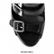 Chunky Heels Peep Toe Buckle Straps Platform Patent Ankle Booties - Black