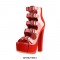 Chunky Heels Peep Toe Buckle Straps Platform Patent Ankle Booties - Red