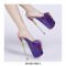 Peep Toe Stiletto Heels Transparent Platforms Sandals - Purple