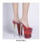 Peep Toe Stiletto Heels Transparent Platforms Sandals - Red