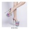 Peep Toe Stiletto Heels Transparent Platforms Sandals - White