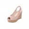 Peep Toe Platforms Back Buckle Straps  Wedges Sandals - Pink