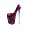 Round Toe Platforms Catwalk Stilettos Pumps - Purple