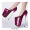 Round Toe Platforms Catwalk Stilettos Pumps - Red
