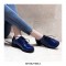 Casual English Lace Up Loafer Oxford Shoes - Blue