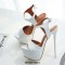 Peep Toe Platforms Ankle Buckle Straps Stiletto Heels Sandals - White