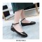 Round Toe Pretty Loafer Ankle Straps Dance Shoes - Black