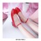 Round Toe Pretty Loafer Ankle Straps Dance Shoes - Red