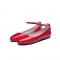 Round Toe Pretty Loafer Ankle Straps Dance Shoes - Red