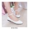 Round Toe Pretty Loafer Ankle Straps Dance Shoes - White