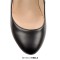 Round Toe Platforms Ankle Buckle Straps Matte Wedges Sandals - Black Faux Leather