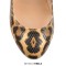 Round Toe Platforms Ankle Buckle Straps Leopard Wedges Sandals - Tan Faux Leather