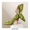 Chunky Heels Half Wedges Snake Print Dress Pumps - YellowGreen