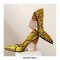 Chunky Heels Half Wedges Snake Print Dress Pumps - Yellow