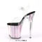 Pee Toe Transparent Ankle Buckle Straps Clear Stiletto Platform Pole Sandals - Lavender PVC