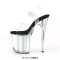 Pee Toe Transparent Ankle Buckle Straps Clear Stiletto Platform Pole Sandals - SkyBlue PVC