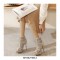Peep Toe Stiletto Heels Ankle Lace Up Transparent Sandals - Beige