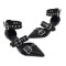 Pointed Toe Kitten Metal Heels Ankle Buckle Straps Rivets Punk Gothic Pumps - Black Faux Leather