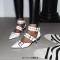 Pointed Toe Kitten Metal Heels Ankle Buckle Straps Rivets Punk Gothic Pumps - White Faux Leather