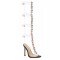 Peep Toe Gladiator Buckle Transparent T Straps Stiletto Heels Rhinestones Sandals - Black PVC