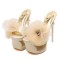 Peep Toe Stiletto Heels Mesh Rhinestones Rose Platforms Sandals Slippers - Satin Fabric