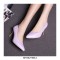 Pointed Toe Golden Stiletto Heels Pastel Pumps - Purple
