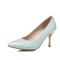 Pointed Toe Golden Stiletto Heels Pastel Pumps - Sky Blue
