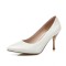Pointed Toe Golden Stiletto Heels Pastel Pumps - White