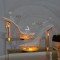 Light Up Italian Heels Peep Toe Ankle Strap Glowing Platform 5 Inch Heel Sandals - Gold