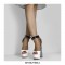 Zebra Stripes Chunky Square Heels Platform Peep Toe Ankle Buckle Straps Sandals  - Black White