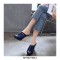 Peep Toe Denim Wedges Platforms Sandal  - Blue