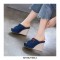 Peep Toe Denim Wedges Platforms Sandal  - Blue