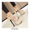 Chunky Block Heels Peep Toe Ankle Straps Transparent Pumps - Beige