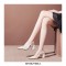 Pointed Toe Block Chunky Heels Ankle Buckle Straps Sandals - Beige