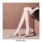 Pointed Toe Block Chunky Heels Ankle Buckle Straps Sandals - Silver