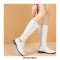Knee High Side Zipper Buckle Strap Pretty Rider Boots - White