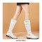 Knee High Side Zipper Buckle Strap Pretty Rider Boots - White