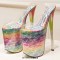 Fly High Peep Toe Transparent Platform Stiletto Heels Summer Party Pumps - Clear PVC