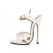 Stiletto Heels Ankle Straps Butterfly Knot Pumps - White