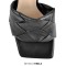 Square Open Toe Stiletto Heels Elegant Sandals - Black Faux Leather