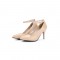 Pointed Toe Stiletto Heels Ankle Straps Pumps  - Beige